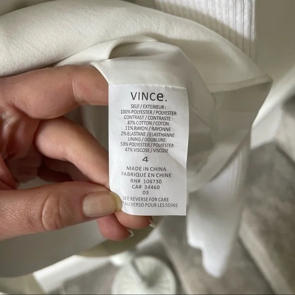 Vince White Ivory Asymmetrical Ribbed Sleeve Draped Drape Jacket Sz 4 V28729072 - Picture 8 of 12